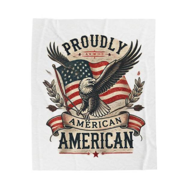 Proudly American Velveteen Plush Blanket