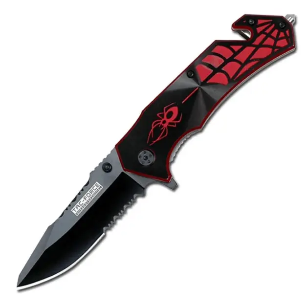 Rescue-Style Folding Knife | Compact Utility Tool with Seatbelt Cutter & Glass Breaker